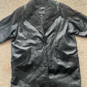 Vintage Wilson’s Leather Black Mid-Length Jacket